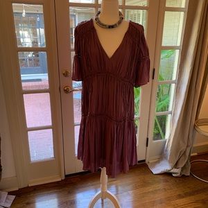 Lined Boho Crocheted Mini Dress